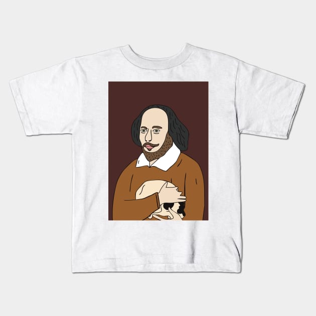 William Shakespeare Kids T-Shirt by grekhov